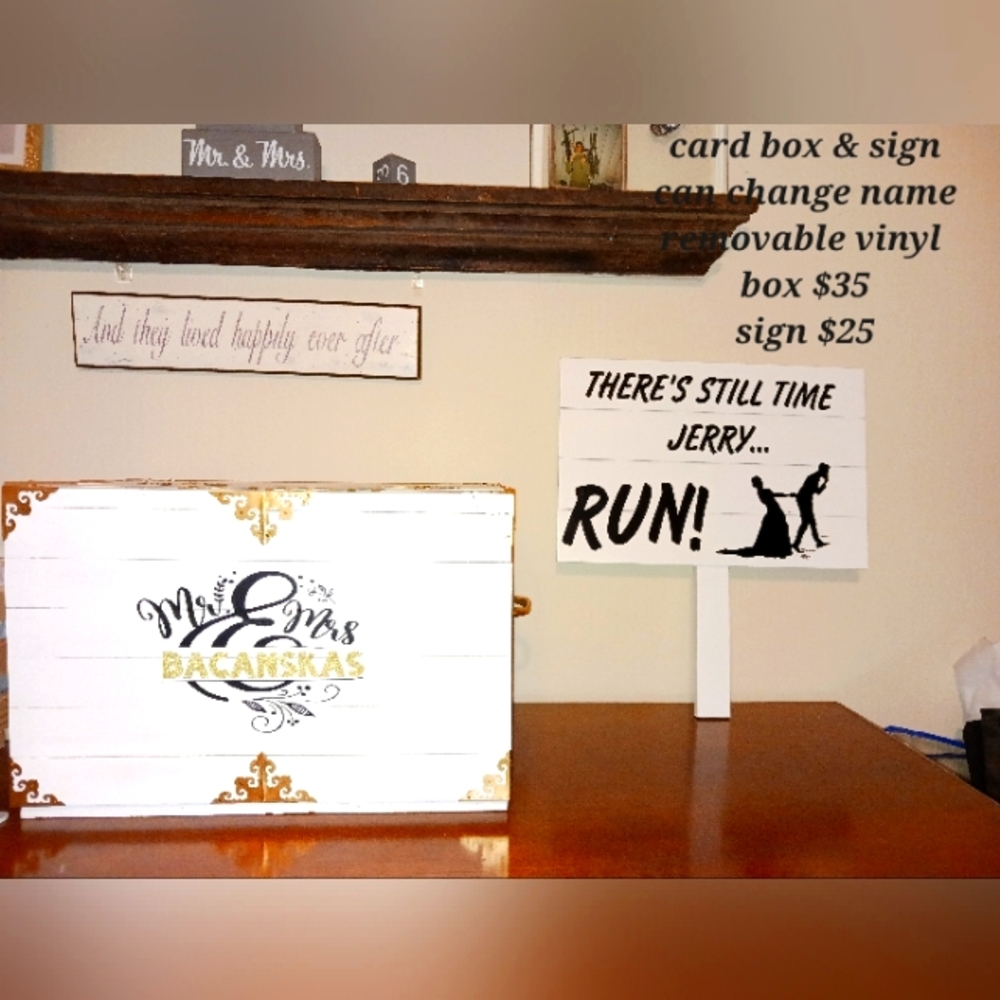 Card box and sign